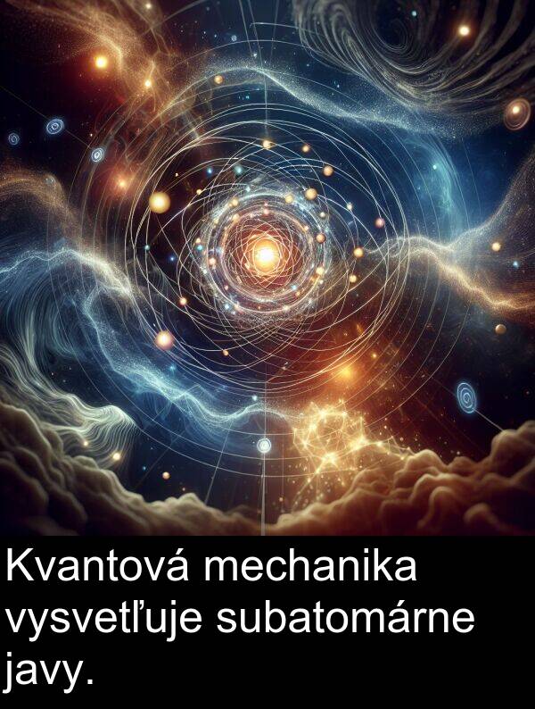 vysvetľuje: Kvantová mechanika vysvetľuje subatomárne javy.
