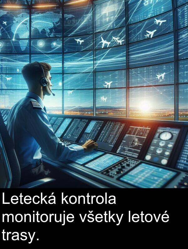 letové: Letecká kontrola monitoruje všetky letové trasy.