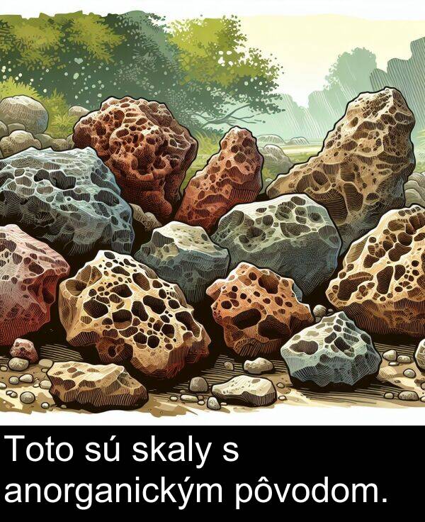 skaly: Toto sú skaly s anorganickým pôvodom.