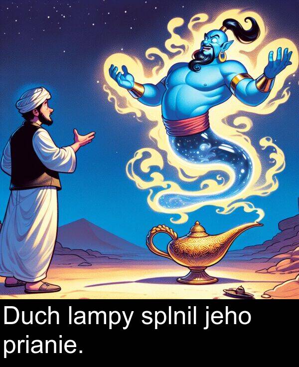 lampy: Duch lampy splnil jeho prianie.