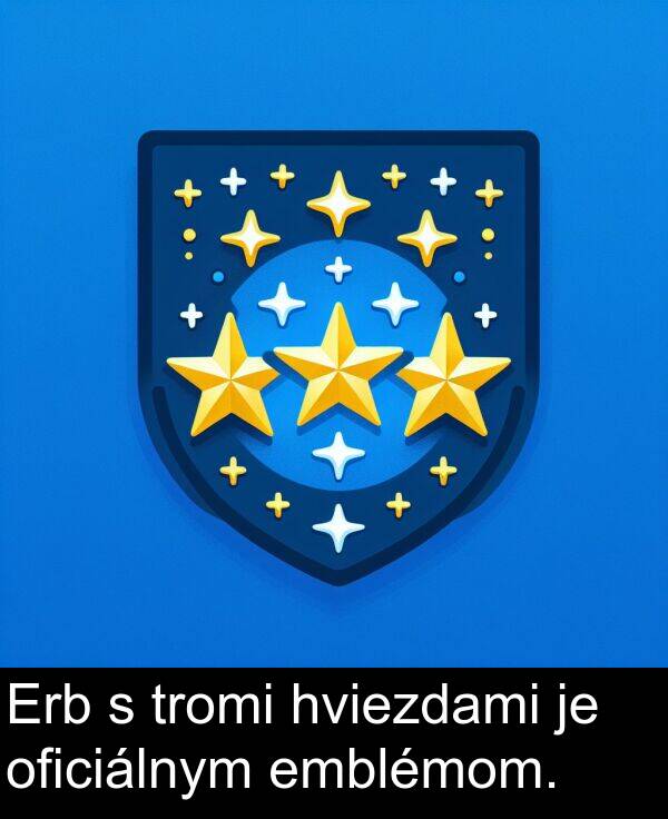 tromi: Erb s tromi hviezdami je oficiálnym emblémom.