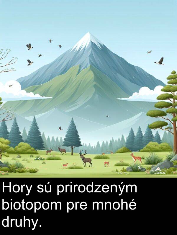 biotopom: Hory sú prirodzeným biotopom pre mnohé druhy.