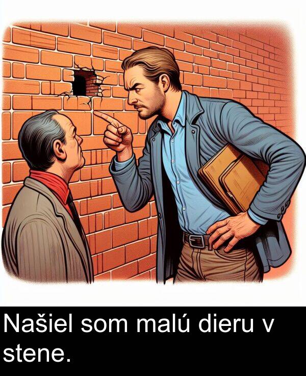 som: Našiel som malú dieru v stene.