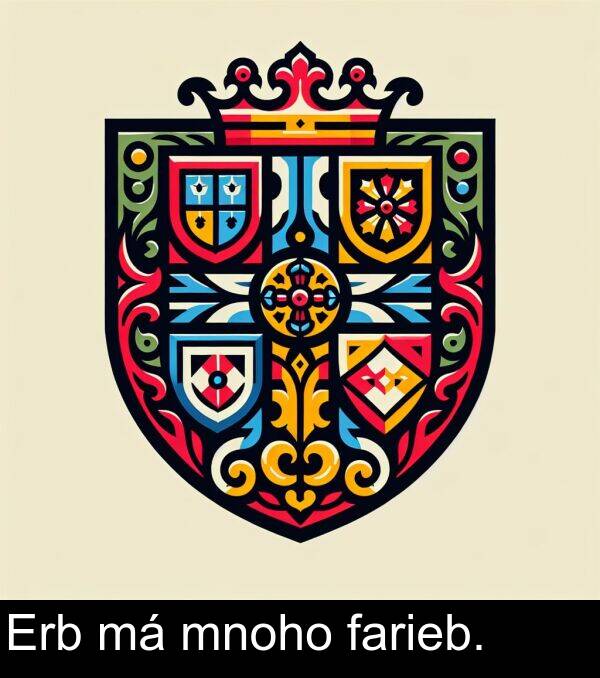 farieb: Erb má mnoho farieb.
