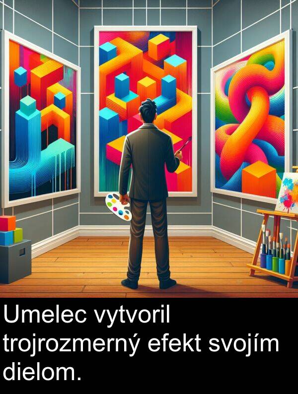 efekt: Umelec vytvoril trojrozmerný efekt svojím dielom.