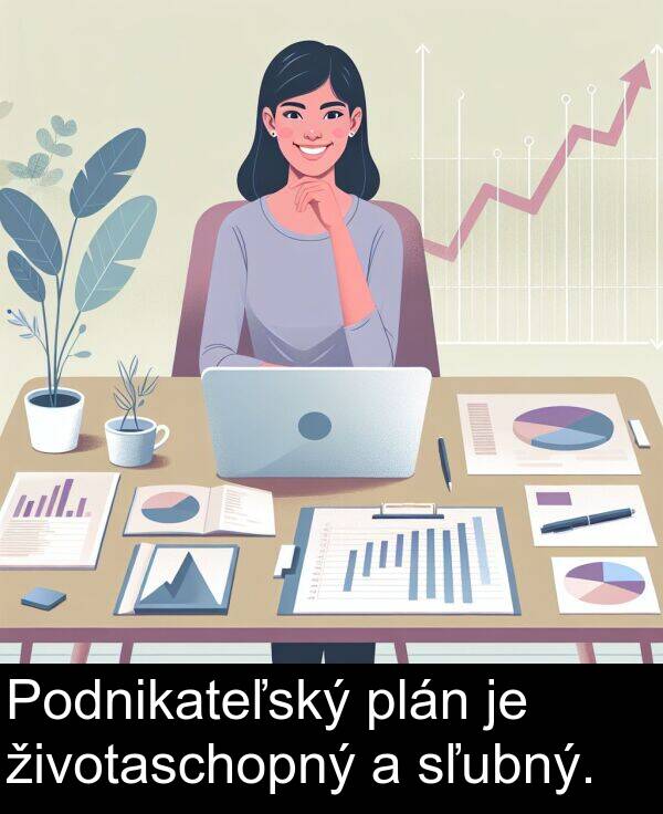 sľubný: Podnikateľský plán je životaschopný a sľubný.