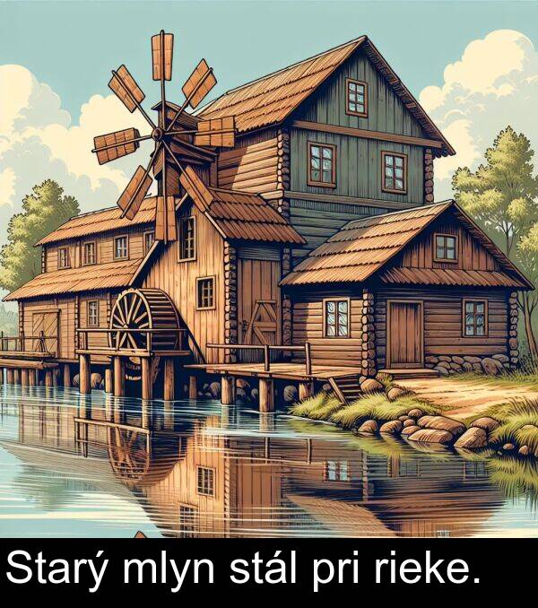 rieke: Starý mlyn stál pri rieke.