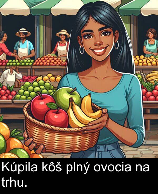 kôš: Kúpila kôš plný ovocia na trhu.