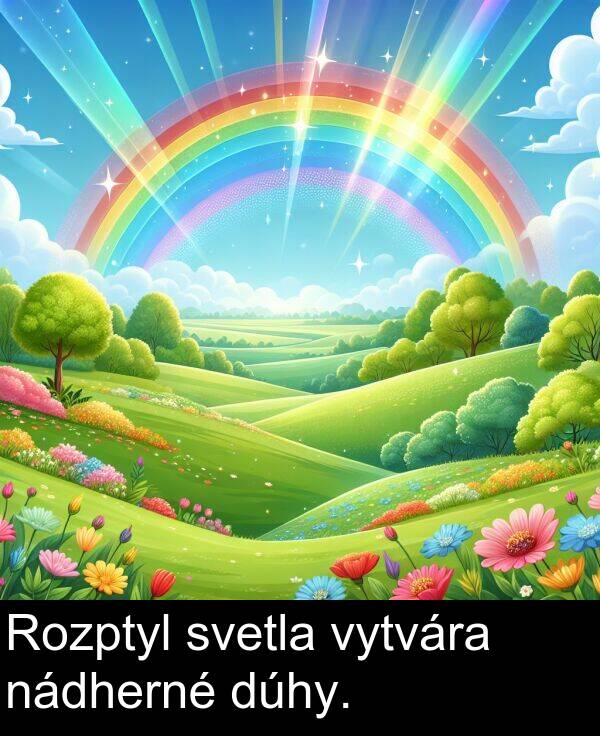 svetla: Rozptyl svetla vytvára nádherné dúhy.