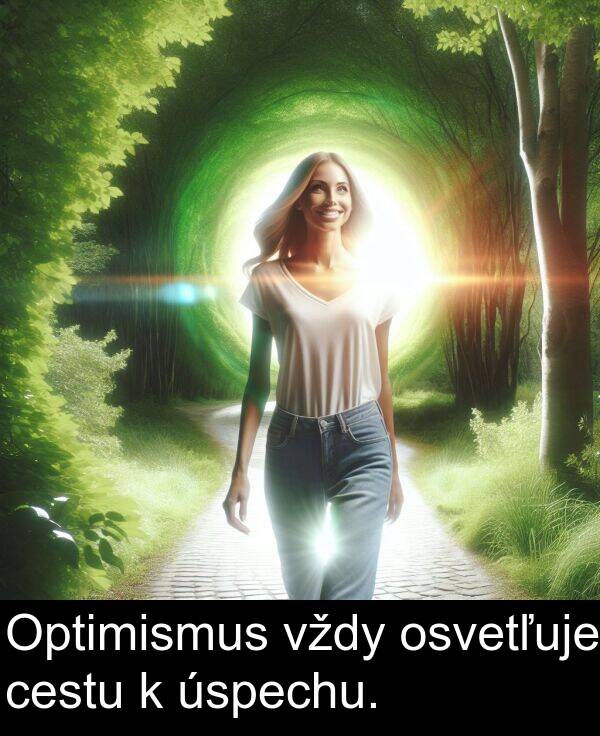 cestu: Optimismus vždy osvetľuje cestu k úspechu.