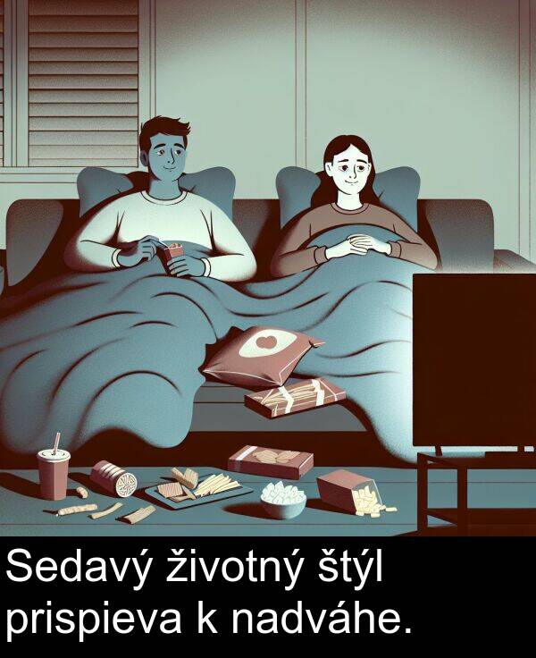nadváhe: Sedavý životný štýl prispieva k nadváhe.