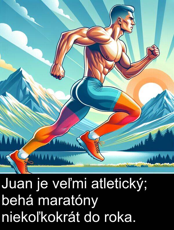 niekoľkokrát: Juan je veľmi atletický; behá maratóny niekoľkokrát do roka.