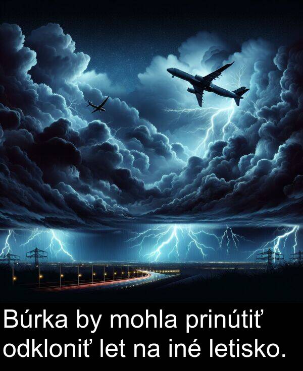 iné: Búrka by mohla prinútiť odkloniť let na iné letisko.