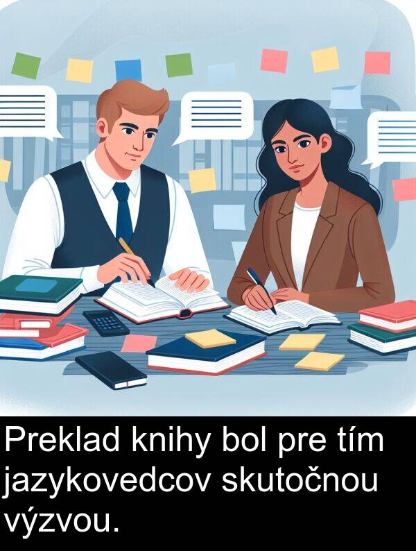 jazykovedcov: Preklad knihy bol pre tím jazykovedcov skutočnou výzvou.