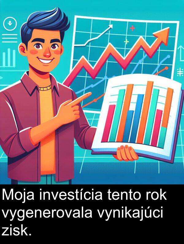vynikajúci: Moja investícia tento rok vygenerovala vynikajúci zisk.
