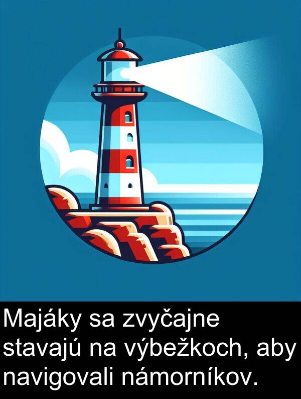 navigovali: Majáky sa zvyčajne stavajú na výbežkoch, aby navigovali námorníkov.