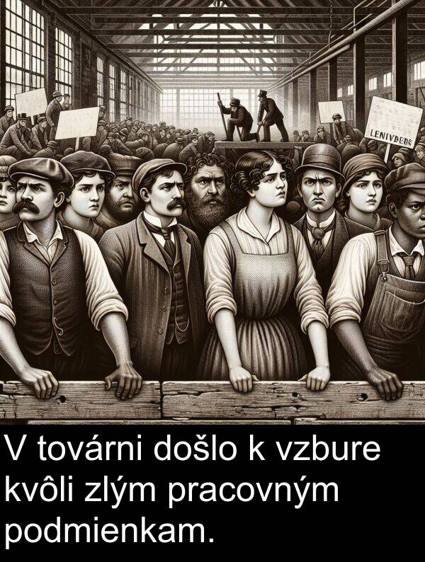 podmienkam: V továrni došlo k vzbure kvôli zlým pracovným podmienkam.