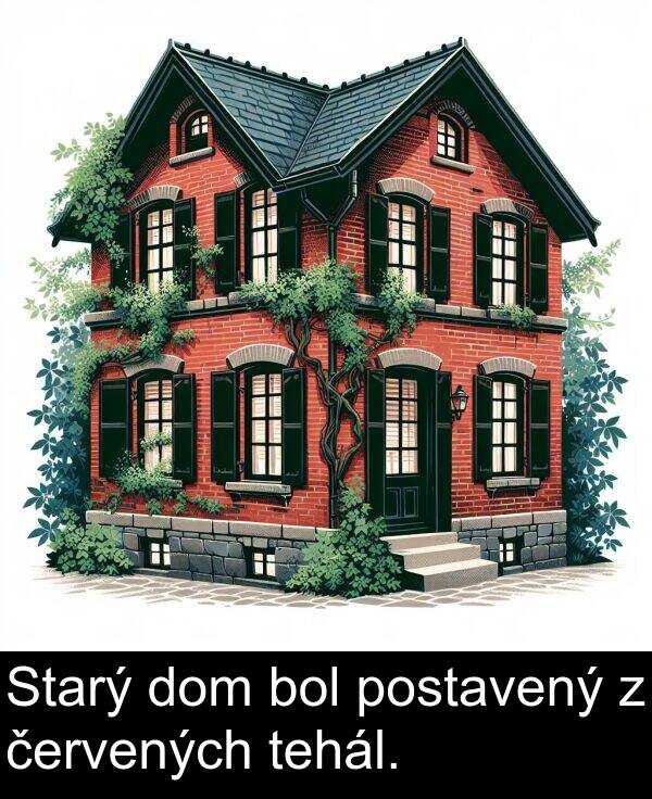 červených: Starý dom bol postavený z červených tehál.