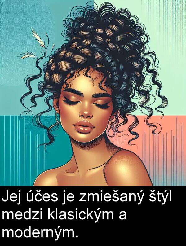 klasickým: Jej účes je zmiešaný štýl medzi klasickým a moderným.