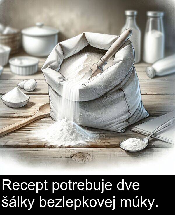 šálky: Recept potrebuje dve šálky bezlepkovej múky.
