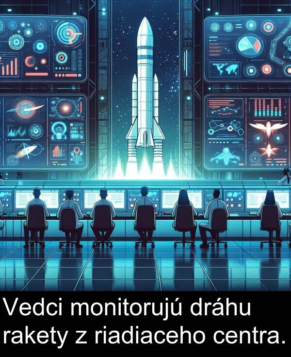 rakety: Vedci monitorujú dráhu rakety z riadiaceho centra.
