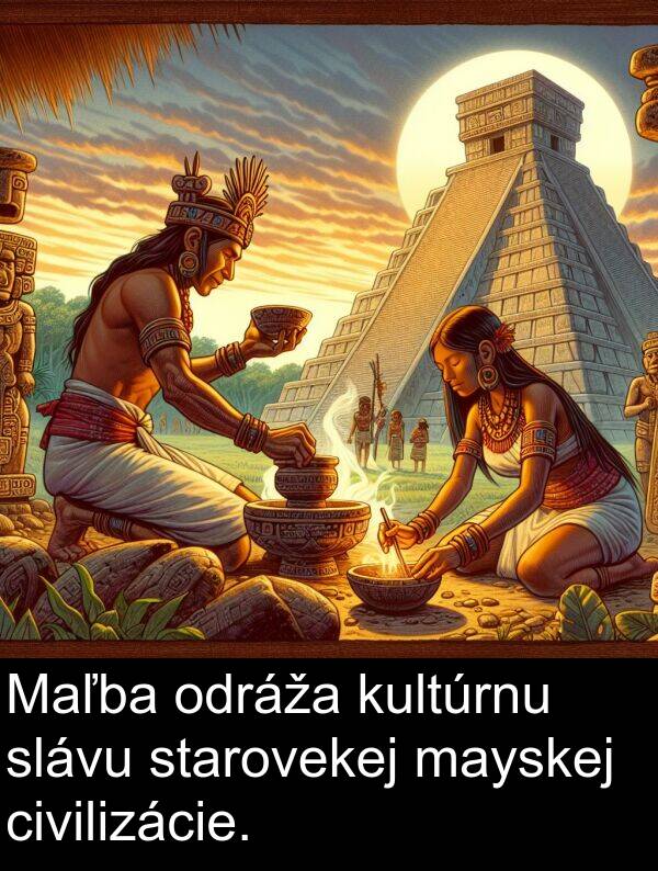 slávu: Maľba odráža kultúrnu slávu starovekej mayskej civilizácie.