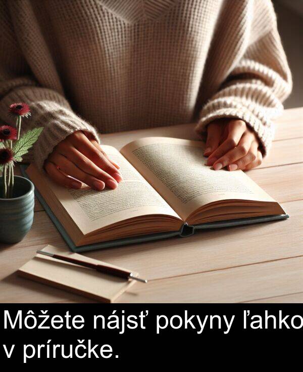 ľahko: Môžete nájsť pokyny ľahko v príručke.