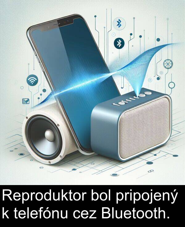 pripojený: Reproduktor bol pripojený k telefónu cez Bluetooth.