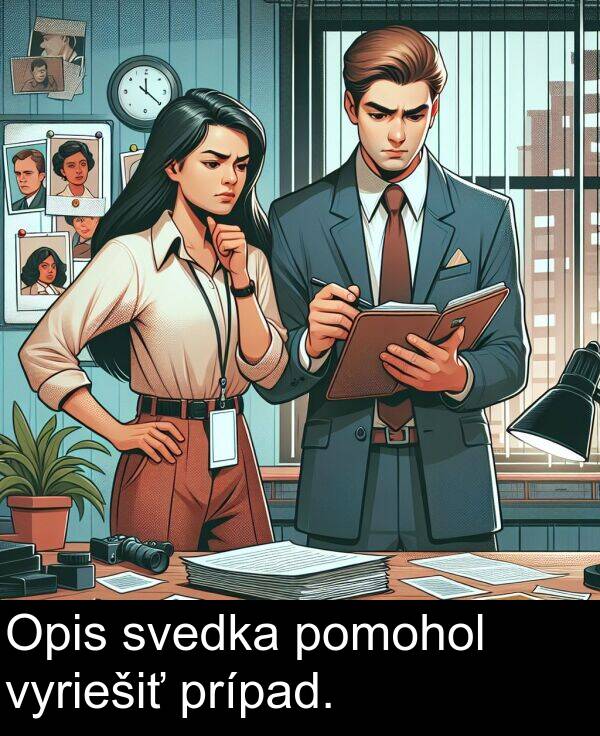 vyriešiť: Opis svedka pomohol vyriešiť prípad.