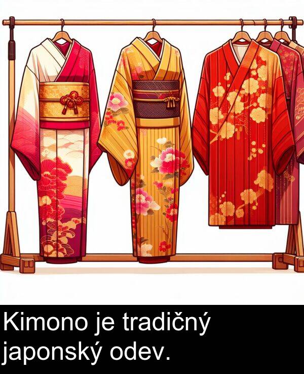 japonský: Kimono je tradičný japonský odev.