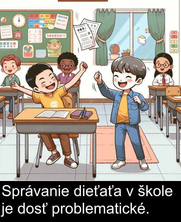 problematické: Správanie dieťaťa v škole je dosť problematické.