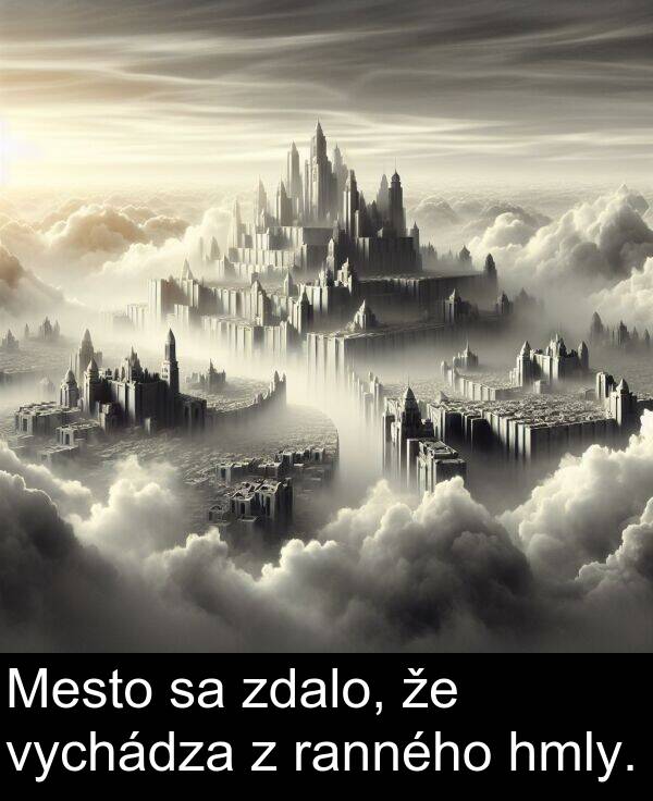 ranného: Mesto sa zdalo, že vychádza z ranného hmly.