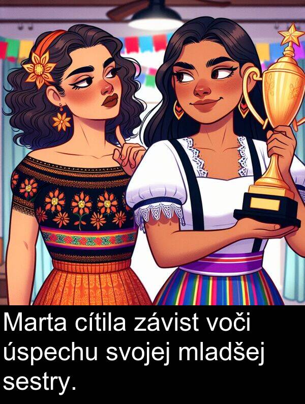 voči: Marta cítila závist voči úspechu svojej mladšej sestry.