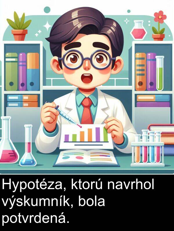 navrhol: Hypotéza, ktorú navrhol výskumník, bola potvrdená.