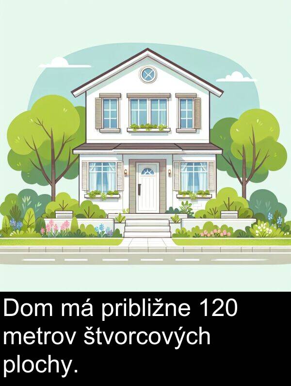 plochy: Dom má približne 120 metrov štvorcových plochy.