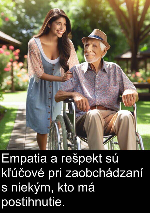 niekým: Empatia a rešpekt sú kľúčové pri zaobchádzaní s niekým, kto má postihnutie.