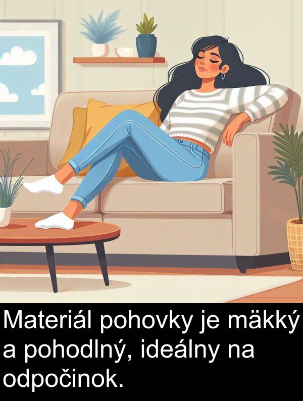 ideálny: Materiál pohovky je mäkký a pohodlný, ideálny na odpočinok.