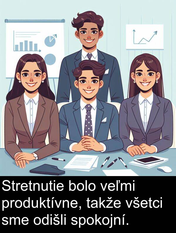 produktívne: Stretnutie bolo veľmi produktívne, takže všetci sme odišli spokojní.
