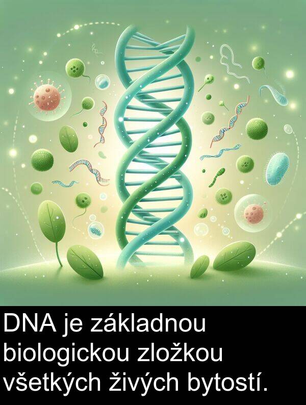 všetkých: DNA je základnou biologickou zložkou všetkých živých bytostí.