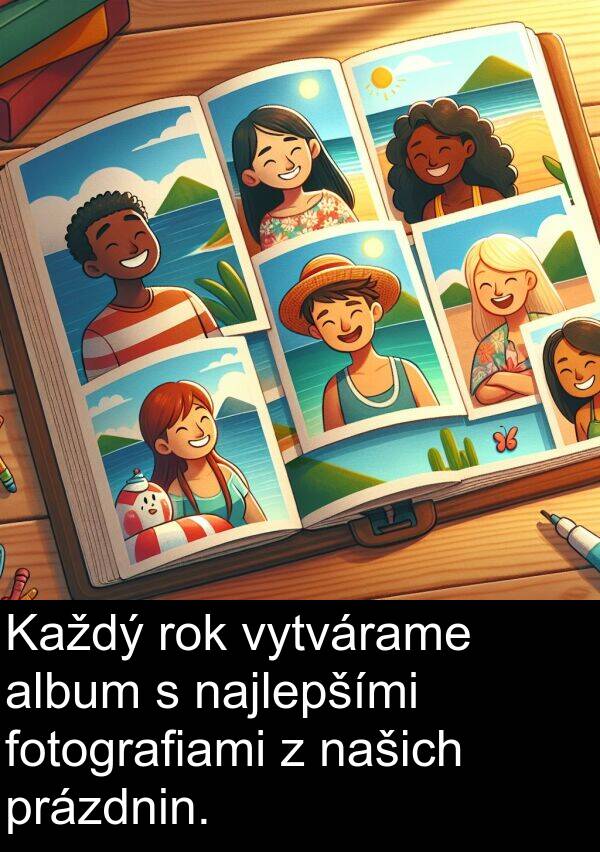 rok: Každý rok vytvárame album s najlepšími fotografiami z našich prázdnin.