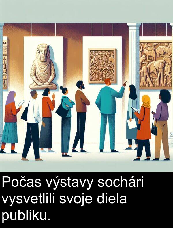 sochári: Počas výstavy sochári vysvetlili svoje diela publiku.