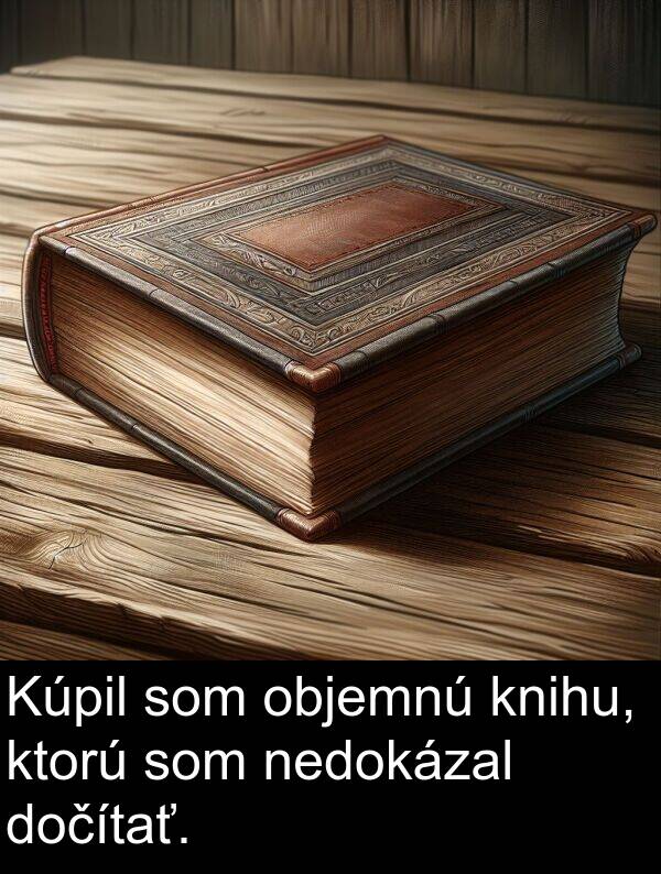nedokázal: Kúpil som objemnú knihu, ktorú som nedokázal dočítať.
