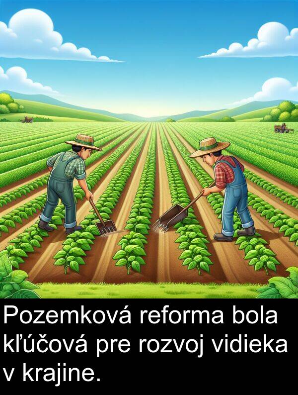 krajine: Pozemková reforma bola kľúčová pre rozvoj vidieka v krajine.