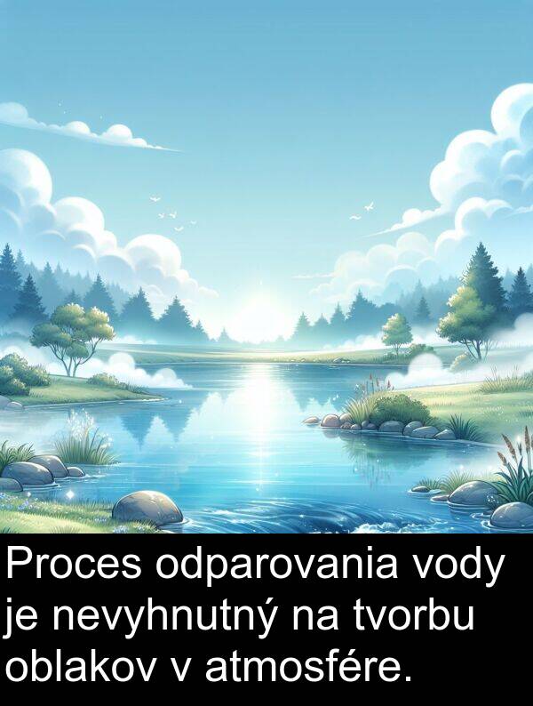 vody: Proces odparovania vody je nevyhnutný na tvorbu oblakov v atmosfére.