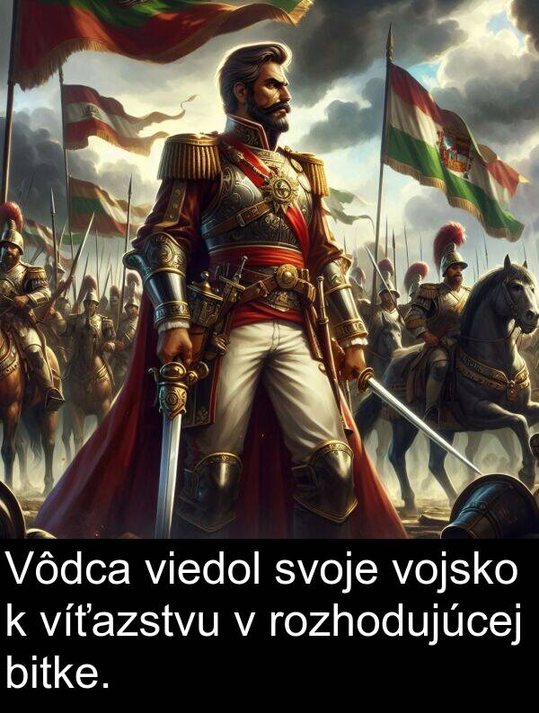 vojsko: Vôdca viedol svoje vojsko k víťazstvu v rozhodujúcej bitke.