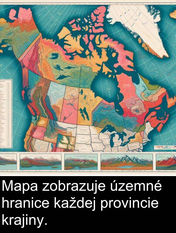 krajiny: Mapa zobrazuje územné hranice každej provincie krajiny.
