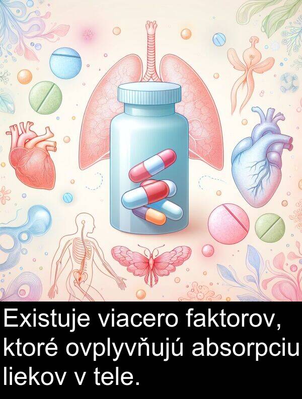ovplyvňujú: Existuje viacero faktorov, ktoré ovplyvňujú absorpciu liekov v tele.