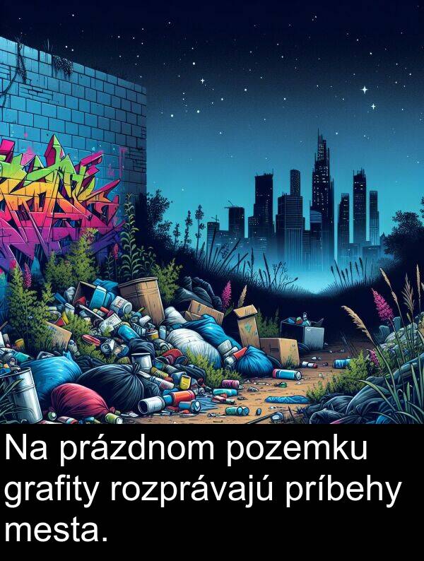 rozprávajú: Na prázdnom pozemku grafity rozprávajú príbehy mesta.
