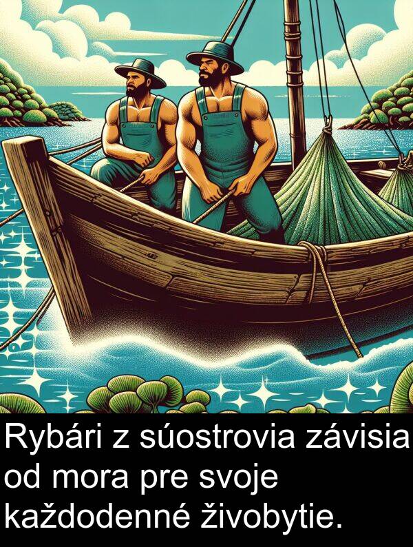 súostrovia: Rybári z súostrovia závisia od mora pre svoje každodenné živobytie.