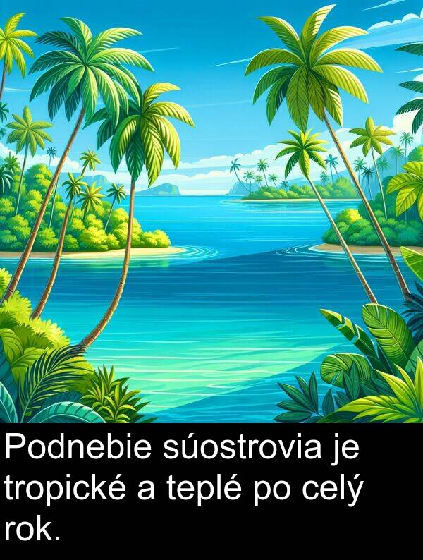 súostrovia: Podnebie súostrovia je tropické a teplé po celý rok.